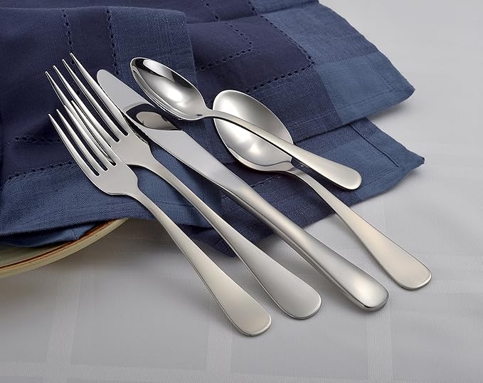 Liberty Tabletop Satin Annapolis 65 Piece Flatware Set for 12 Made in USA