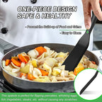 Anaeat Silicone Thin Spatula Set of 2 - Mini Brownie Serving Spatulas - Non Stick Spurtle Turner for Easy Cooking Eggs, Omelet, Pancake, Burgers, Pizza, Steak, Crepes, Heat Resistant & BPA Free