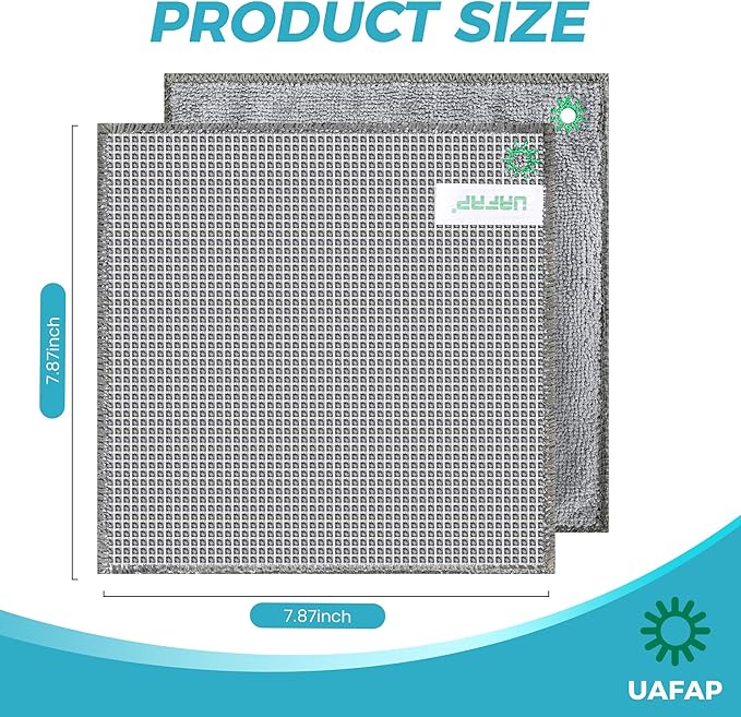 12Pcs New Upgrade 2-Layer Non Scratch Wire Dishcloth,Wire Dishwashing Rag,Reusable Quick-Dry Odor-Free Scrub Cloths for Dishes, Kitchen Cleaning Dish Rags for Cookware,Sinks, Dishes,Stove ﻿