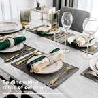 Home Brilliant Cloth Placemats Set of 6 Heat Resistant Dining Table Place Mats Kitchen Table Mats, 13x19 inches, Dark Grey