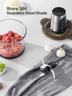 Food Processors with 2 Large Bowls(12 Cup+12 Cup), Reemix Electric Chopper with Powerful 500W Copper Motor, 4 Bi-Level Blades for Fruits, Meat, Vegetables, Baby Food, Nuts, 2 Speeds