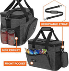 OPUX Soft Cooler Bag, Insulated Collapsible Lunch Cooler Tote for Men Work Camping Beach Travel, Portable Soft Sided Leakproof Waterproof Large Lunch Bag Box with Shoulder Strap 30 Cans, Charcoal Gray