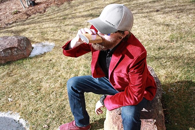3-Piece Wooden Bar Set - 6 oz Hip Flask, 2 oz Keychain Flask & Credit Card Bottle Opener in Aromatic Cedar