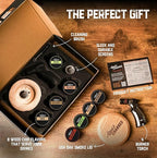 Whiskey Smoker Kit with Torch & 8 Flavors Wood Chips - Old Fashioned Smoker Kit - Bourbon Gifts for Men, Cocktail Smoker kit - USA Oak Smoke Lid (No Butane)