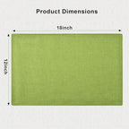 Green Cloth Placemats Set of 8 - Easy to Clean Fabric Table Placemats - Machine Washable Placemats- Heat Resistant Non-Slip Table Mats (Grass Green, 8)