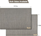 Placemats Set of 4 - Easy Clean Washable Vinyl Placemats - Wipeable Heat Resistant Table Mats for Dining Table - 17.7x11.8 Inch (4, Mint Gray)