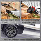 Mandoline Slicer for Kitchen, Adjustable Stainless Steel Vegetable Slicer and Chopper, Food Slicer with Julienne Cutter, Potato, Onion, Tomato, Cucumber and Salad Chopper with Safety Gloves