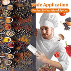 2Pack Electric Salt and Pepper Grinder Set USB Rechargeable with Warm LED Light, Adjustable Coarseness Lidaop Large Capacity Automatic Salt Pepper Mill Grinder for Kitchen, Restaurant, Outdoor, White