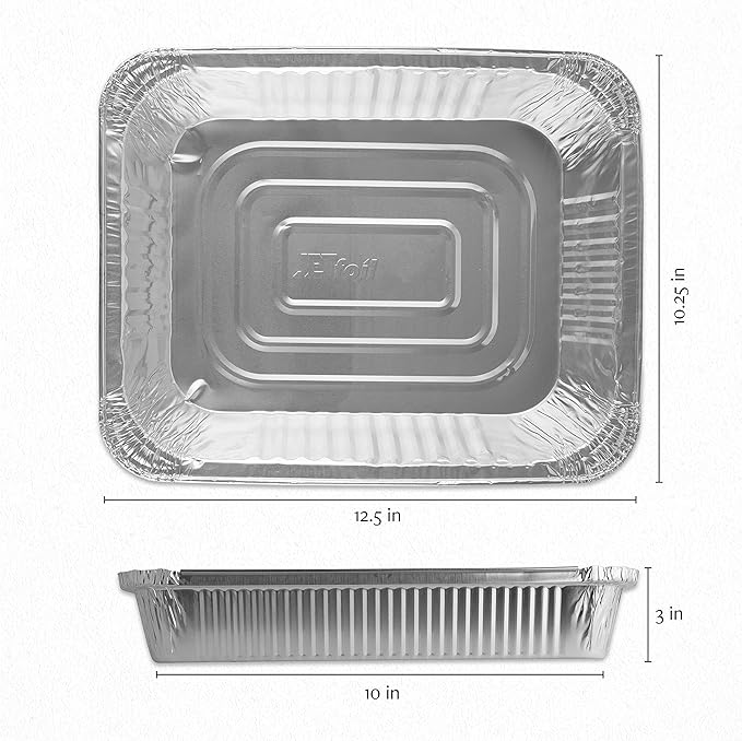 PLASTICPRO Disposable 9 x 13 Aluminum Foil Pans Half Size Deep Steam Table Bakeware - Cookware Perfect for Baking Cakes, Bread, Meatloaf, Lasagna Pack of 10