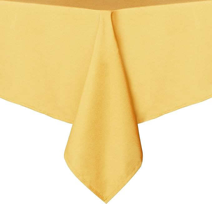 sancua Rectangle Tablecloth - 54 x 78 Inch - Stain and Wrinkle Resistant Washable Polyester Table Cloth, Decorative Fabric Table Cover for Dining Tables, Buffet Parties and Camping, Yellow
