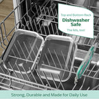 Fusion Gourmet 8 Pack 35 oz Glass Storage Containers with Lids - Airtight, Leakproof, Oven, Microwave & Freezer Safe, Stain & Odor Resistant, Reusable Meal Prep Containers (16-Piece)