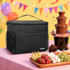 Chocolate Fountain Storage Bag, Compatible with Nostalgia 3/4-Tier Electric Chocolate Fondue Fountain Machine, Insulated Organizer with Adjustable Dividers for Fondue Fountain, Gifts Ideas (Bag Only)