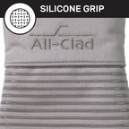 All-Clad Silicone Oven Mitts: Heat Resistant up to 500 Degrees - 100% Cotton & Silicone, 14"x7" Oven Mitt for Kitchen and Barbeque, 2-Pack, Titanium