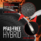 Hell's Kitchen Hybrid 2.5 Qt Saucepan and lid, Tri-Clad Stainless Steel and Nonstick Ceramic, PFAS Free, no PFOA, no PTFE, no Teflon, Non Toxic Cookware, Metal Utensil Safe, All Cooktops and Oven Safe