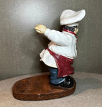 Funny Italian Chef Wine Bottle Holder – Decorative Kitchen & Table Centerpiece Statue, Novelty Wine Rack for Countertop Display, Home Decor & Wine Lover Gift, 7.5” Height