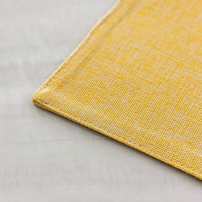Home Brilliant Dining Placemats Set of 6 Heat Resistant Dining Table Place Mats for Kitchen Table for Placemats Decoration for Dinner Summer Fall Decor, 13 x 19 inches, Yellow
