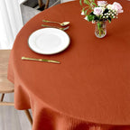 maxmill Round Jacquard Tablecloths Swirl Design Spillproof Wrinkle Free Heavy Weight Soft Table Cloth for Circular Table Cover Fall Harvest Thanksgiving Parties Holiday Dinner, Round 90 Inch Rust