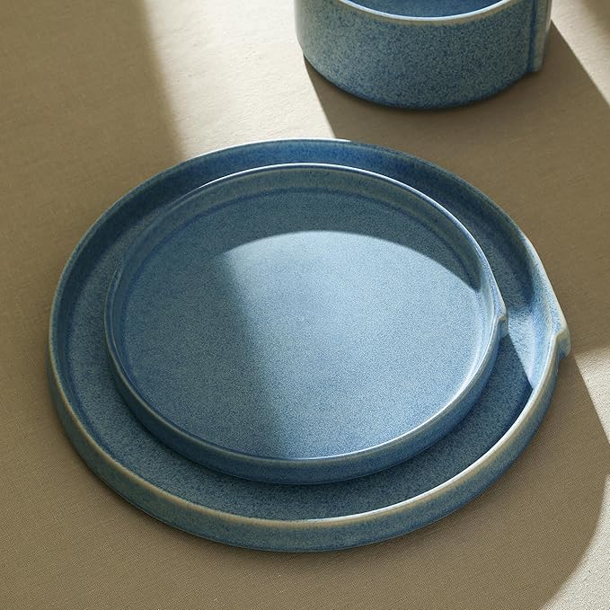 Stone Lain Bao 4-Piece Dinner Plate Set Stoneware, Blue