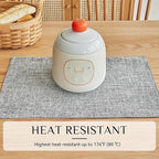 Softalker Faux Linen Placemats Set of 8-12 x 18 Inch, Heat Resistant Double Layered Durable Burlap Farmhouse Place Mats, Non-Slip Washable Rustic Table Mats for Dining, Kitchen, Party（Ash Grey