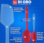 DI ORO® 3-Piece Silicone Spatula Set - 315°C Heat Resistant Non Stick Rubber Kitchen Spatulas for Cooking and Baking - Award-Winning Professional Grade Spatula Set - Best Silicone Utensil Set