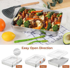 9¾ x 12½ x 2 Inch Baking Pan with Lid, 2 Pack Stainless Steel Lasagna Rectangular Cake Pan, Non Toxic & Dishwasher Safe