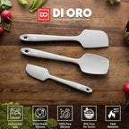 DI ORO Silicone Spatula Set - Rubber Kitchen Spatulas for Baking, Cooking, & Mixing - 600°F Heat-Resistant & BPA Free Silicone Scraper Spatulas for Nonstick Cookware - Dishwasher Safe (3pc, Stone)