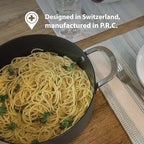 Swiss Diamond Hard Anodized 8 Piece Cookware Set, Nonstick Diamond Coated Hard Anodized Aluminum Cookware Set, Includes Lids, Dishwasher Safe and Oven Safe Cookware Set, Grey