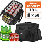 OPUX Soft Cooler Bag, Insulated Collapsible Lunch Cooler Tote for Men Work Camping Beach Travel, Portable Soft Sided Leakproof Waterproof Large Lunch Bag Box with Shoulder Strap 30 Cans, Black