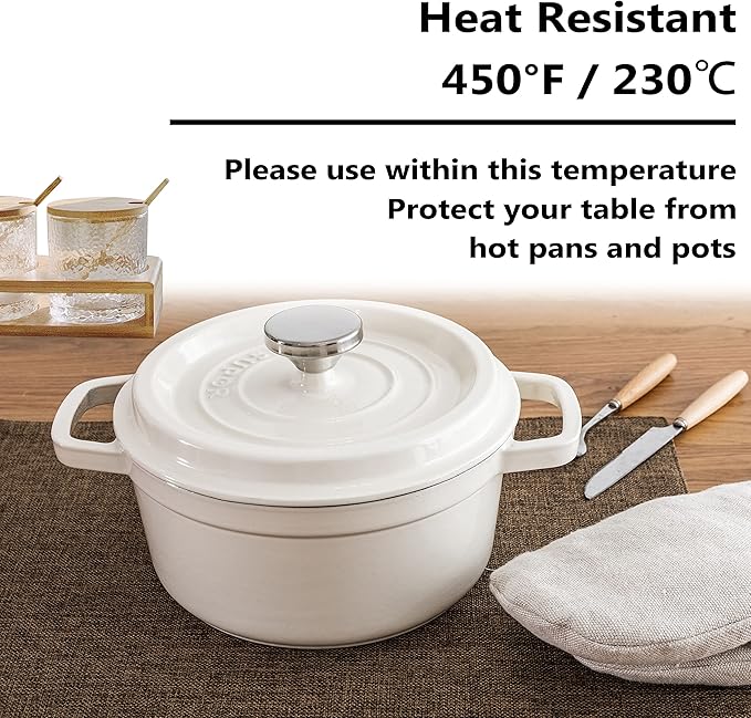 Home Brilliant Set of 6 Placemats Heat Resistant Dining Table Cloth Place Mats Kitchen Table Mats, Brown