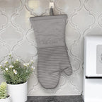 All-Clad Premium Silicone Oven Mitt: Heat Resistant to 500 Degrees - 100% Cotton & Silicone, 14"x7" Pot Holder for Kitchen and Barbeque, (1-Pack), Titanium Gray