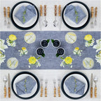 Solino Home Linen Chambray Indigo Table Runner 90 Inches Long - Athena, 100% Pure Linen Dining Table Runner 14 x 90 Inch for Summer