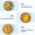 LOVECASA Porcelain Pie Pan Quiche Baking Dish,10 Inch Non-Stick Round Pie Dish Quiche Pan,Tart Pan with Ruffled Edge,Pie Plate for Apple, Quiche, Pot Pies, Tart,Set of 2, White