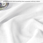 D'Moksha Homes White Linen Tablecloth 60 x 108 Inch - 100% Pure Linen White Table Cloth for Rectangle Tables - Classic Hemstitch, Machine Washable Tablecloth for Summer, Fall and Halloween