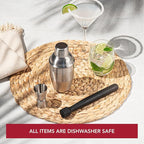 Vacu Vin Cocktail Set – 3-Piece Bar in a Box Starter Kit – Includes Muddler, Jigger & Recipe Guide – Compact Home Bartending Set for Beginners – Easy Cocktail Making Kit & Gift Idea