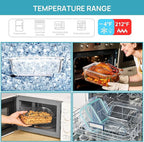 Vtopmart 122oz+50oz Large Glass Food Storage Containers with Airtight Lids, Big Glass Containers for Roasting Chicken, Baking Casseroles, Food Storage, Meal Prep, Fruits, Thanksgiving Meals, BPA-Free