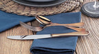 Artaste 56891 Rain 18/10 Stainless Steel Flatware 36-Piece Set, Copper Finish, Service for 12