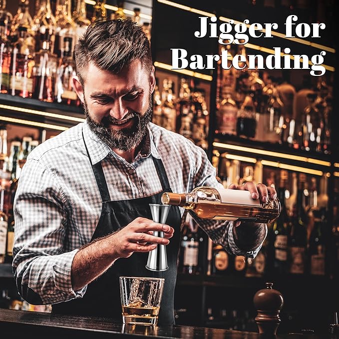 2 Pcs Jigger for Bartending, Premium 304 Stainless Steel Jigger 2 oz 1 oz, Professional Heavy-Duty Double Jigger, Cocktail Jigger, Cocktail Measuring Cup