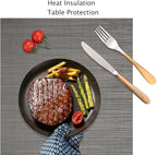 Myir JUN Placemats Set of 8, Vinyl Woven Placemats Place Mats Indoor Set of 8 Washable Table Mats Non-Slip Place mats for Dining Table (Dark Brown, Set of 8)