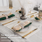 Home Brilliant Placemats Set of 8 Dining Table Placemat Washable Place Mats, 13 x 19 inches, Cream