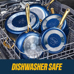 Gotham Steel 15 Pc Ceramic Cookware Set Nonstick, Ceramic Pots and Pans Set Non Stick with Steamer & Cooking Utensils, Non Toxic PFOA PFOS Free, Premium Stay Cool Handles, Oven & Dishwasher Safe