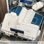 Ceramic Baking Dish Set of 3, Casserole Dishes for Oven, Square Porcelain Bakeware Set with Handles, Lasagna Baking Pan for Cooking, Perfect for Baking and Serving, Housewarming, Halloween, Thanksgiving, Christmas, New Year-Reactive White