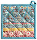 Maison d' Hermine Pot Holders 100% Cotton Heat Resistant Potholders 8" x 8" Hot Pads with Loop BBQ, Cooking, Baking, Grilling, Kitchen, Handling Hot Pans Spring/Summer (Pack of 1, Marquise)