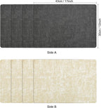 Myir JUN Placemats Dual Sided, Faux Leather Place Mats Set of 8 Indoor Placemats for Dining Table Non-Slip Washable Placemats Heat Resistant Outdoor Table Mats (Set of 8, Gray Cream)