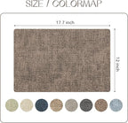 Romanstile Vinyl Placemats Set of 6-12 X 18 Inch - Heat Resistant Place Mats 100% Waterproof Oilproof Wipeable Reversible Faux Leather Table Mats for Kitchen/Dining/Party/Outdoor, Coffee