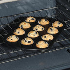Oster Teston 12 Cup Nonstick Carbon Steel Muffin/Cupcake Baking Pan - Matte Black