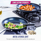 Blue Diamond Cookware Hard Anodized Ceramic Nonstick, 10" and 12" Frying Pan Skillet Set, PFAS-Free, Dishwasher Safe, Oven Safe, Grey