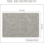Romanstile Vinyl Placemats Set of 8-12 X 18 Inch - Heat Resistant Place Mats 100% Waterproof Oilproof Wipeable Reversible Faux Leather Table Mats for Kitchen/Dining/Party/Outdoor, Light Grey
