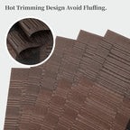 Leetaltree Brown with Black Striped Placemats Set of 6 - Heat Resistant Non-Slip Place mats for Dining Table, Washable Durable PVC Vinyl Woven Table Mats（Brown Stripe, 6）
