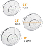 U.S. Kitchen Supply Set of 3 Stainless Steel Colander Strainers Net Baskets - 11", 9.5" & 8.5" Sizes - Colander with Handles & Resting Base - Stainless Steel Sieve, Strainers and Colanders for Kitchen