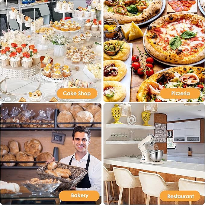 8.4QT Commercial Stand Mixer 800W with NSF Certified and Aluminum Die Casting, Mixers Kitchen Electric Stand Mixer Metal Food Mixer with Stainless Steel 8L Bowl, Dough Hook, Whisk and Beater